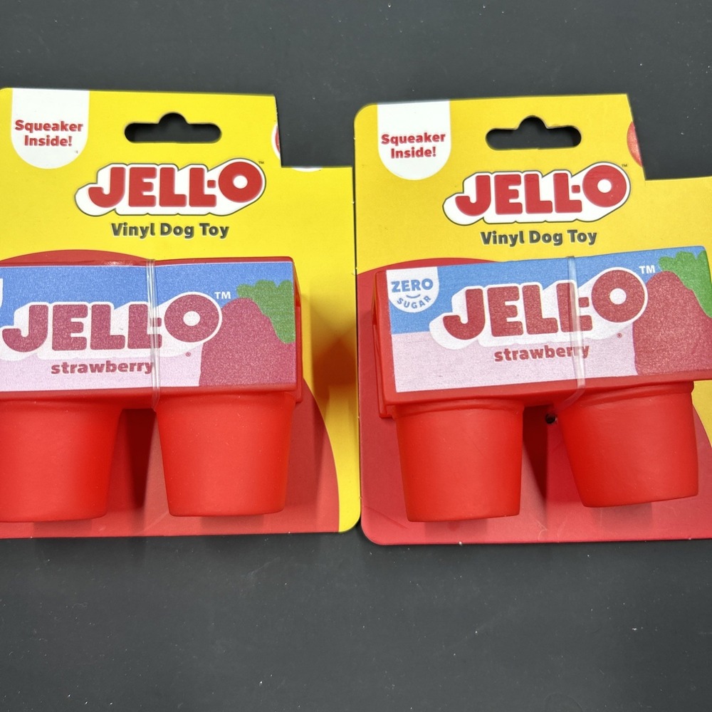 Lot Of 2 Jello Vinyl Dog‎ Toys With Squeakers